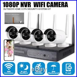 Wireless Security Camera System 4CH HD 1080P CCTV WIFI Kit NVR Outdoor