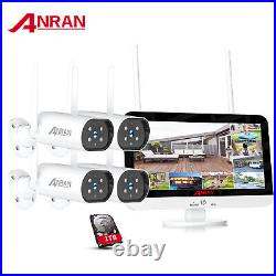 Wireless Security Camera System Outdoor WiFi Audio CCTV 8CH 3MP 12''Monitor 1TB