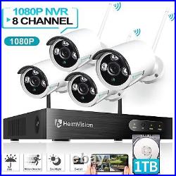 Wireless Security IP Camera System 8CH 2MP CCTV WIFI NVR IR Audio Outdoor with 1TB