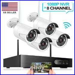 Wireless Security WIFI Camera System 1080P 8CH Outdoor 4PCS NVR CCTV HD IR Cam
