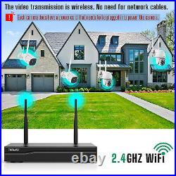 Wireless Security WiFi Camera System 3MP 8CH Outdoor NVR CCTV IR Cam NightVision
