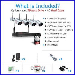 Wireless WIFI Home Security Camera System 1080P Outdoor with 1TB HDD NVR HD CCTV