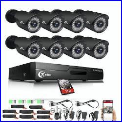 XVIM 1080P 4/8CH Outdoor Night Vision CCTV Security Camera System AHD HDMI DVR