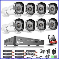 XVIM 1080P 8CH Outdoor Security Camera System 1T Hard Drive CCTV IR Night Vision