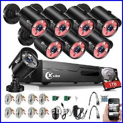 XVIM 1080P 8CH Outdoor Security Camera System with 1TB Hard Drive CCTV Camera