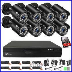 XVIM 1080P 8CH Outdoor Surveillance Security Camera System CCTV 1TB DVR IR Night