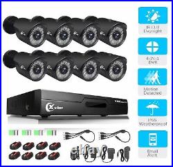 XVIM 1080P Lite Outdoor Home Security Camera System 8CH DVR CCTV IR Night Vision