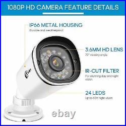 XVIM 1080P Outdoor Home night owl Security Camera System 1TB DVR Night Vision