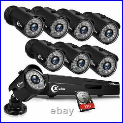 XVIM 4/8CH DVR 1080P CCTV Home Outdoor Security Camera System Night Vision 1TB