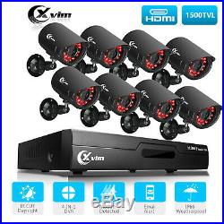 XVIM 8CH 1080P CCTV DVR 1500TVL Outdoor Home Surveillance Security Camera System