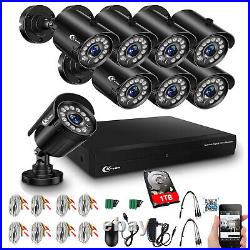 XVIM 8CH 1080P Security Camera System Outdoor IR Night Vision CCTV HDMI DVR 1TB