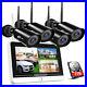 XVIM 8CH 3MP Wireless Security Camera System with 12 Monitor 4 Cameras 1TB HDD