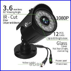 XVIM 8CH DVR 1080P HD Outdoor Home CCTV Security Camera System IR Night Vision