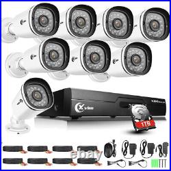 XVIM 8CH DVR 1080P Waterproof Home Security Camera System CCTV IR Night 1TB HDD