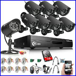 XVIM 8CH HDMI DVR 1080P Night Vision Outdoor CCTV Security Camera System 1TB HDD