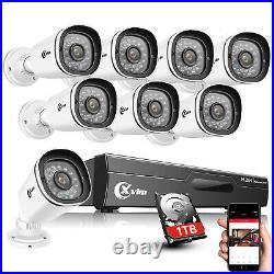 XVIM 8CH Outdoor Closed System CCTV Night Vision Security Camera System 1TB
