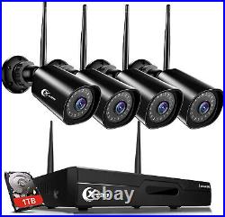 XVIM Wireless Wifi 3MP Outdoor Security Camera System Wide Angle 4/8CH IP CCTV