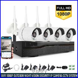 Xtech 4CH Wireless 1080P NVR Outdoor indoor WIFI Camera CCTV Security System Kit