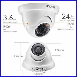 ZOSI 1080P 8CH HDMI DVR 1500TVL IR Outdoor CCTV Security Dome Camera System 1TB