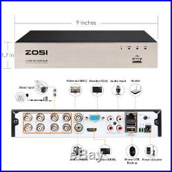 ZOSI 1080P HDMI HD 8CH DVR 720p Outdoor CCTV Home Security Camera System 1TB US