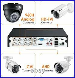 ZOSI 1080P Lite H. 265+ 8 Channel Video Surveillance DVR for Security Camera HDD
