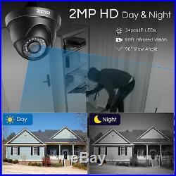 ZOSI 1080P Security Camera System 8 Channel H. 265 DVR 6 2MP CCTV Dome Camera Kit