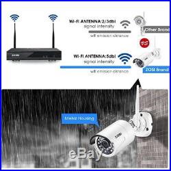 ZOSI 1080p Wireless NVR 1.3MP 2MP Outdoor Security IP Camera CCTV System 1TB 2TB