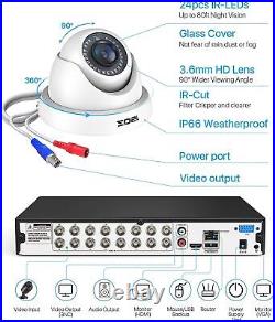 ZOSI 16CH 1080P Home Security Camera System 12 Cameras 80ft Night Vision CCTV
