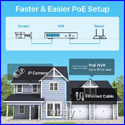 ZOSI 16CH 4K NVR 5MP POE Security Camera System CCTV 4TB IP Surveillance Outdoor