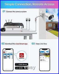 ZOSI 16CH 5MP Security CCTV Camera System Outdoor 24/7View playback Night Vision