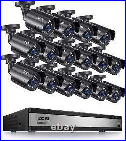ZOSI 16CH H. 265+ 1080P CCTV Outdoor Home Security Camera System IR Night 2/4TB