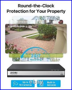 ZOSI 16CH H. 265+1080P Home Security Camera System 5MP Lite DVR Instant Alert IR