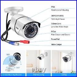 ZOSI 16CH H. 265+1080P Home Security Camera System 5MP Lite DVR Instant Alert IR