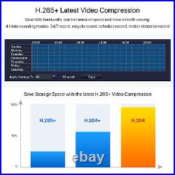 ZOSI 16CH H. 265+ HDMI DVR 1080P Outdoor Home Surveillance Security Camera System