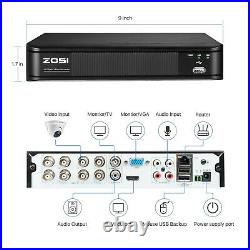 ZOSI 1TB 8CH 1080P DVR 1500TVL Outdoor IR LEDs Dome CCTV Security Camera System