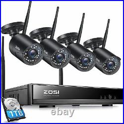 ZOSI 1TB 8CH 1080P HD DVR 2MP CCTV Smart Security Camera System Outdoor H265+