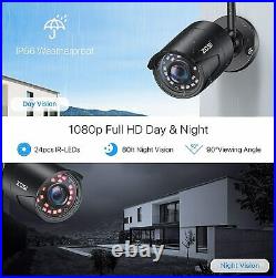 ZOSI 1TB 8CH 1080P HD DVR 2MP CCTV Smart Security Camera System Outdoor H265+