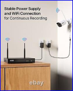 ZOSI 2K 3MP Wireless WiFi Security CCTV IP 24/7 Record Camera System Outdoor 2TB