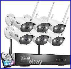 ZOSI 2K 3MP Wireless WiFi Security CCTV IP 24/7 Record Camera System Outdoor 2TB