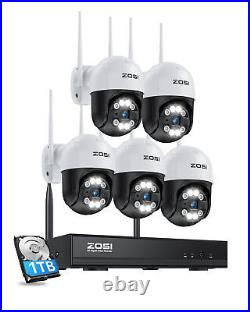 ZOSI 2K Wireless Security PTZ Outdoor Camera System 1T WiFi AI Human Detect CCTV