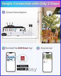 ZOSI 3K Lite 8CH H. 265+ Home Security Camera System with AI Human/Vehicle