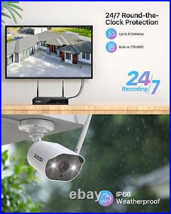 ZOSI 3MP HD Home Wireless Security Camera System 2K 8CH 2TB NVR Outdoor IR CCTV