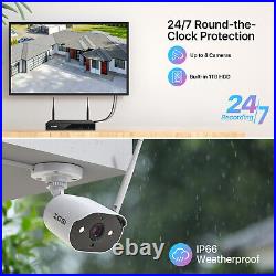 ZOSI 3MP HD Wireless Security Camera System 2K 8CH 2TB NVR Outdoor CCTV IR Audio