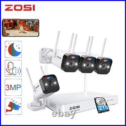 ZOSI 3MP Wireless Security IP Wi-Fi Outdoor Camera System Two-Way Audio 1TB/2TB