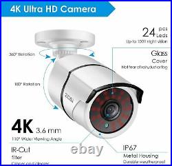 ZOSI 4 Pcs 4K Extreme Security Camera 8.0MP Waterproof Bullet CCTV Camera system