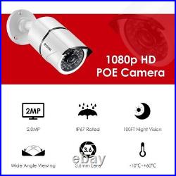 ZOSI 4CH 1080P PoE NVR CCTV Security Camera System Outdoor Camera 1TB HDD