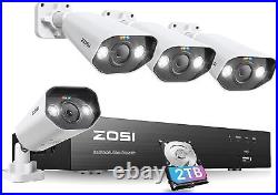 ZOSI 4K 8 Ports 8CH NVR 5MP PoE CCTV Security IP Camera Outdoor System 2TB HDD