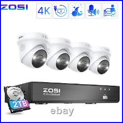 ZOSI 4K 8CH PoE Security 8MP IP Camera CCTV System 2TB Outdoor AI Smart Alarm