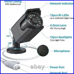 ZOSI 4K IP PoE Security CCTV Camera System Starlight 2TB HDD Color Night Vision