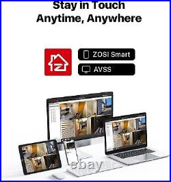 ZOSI 4K NVR 5MP PoE Camera CCTV System Outdoor Security Motion Detection 2TB HDD